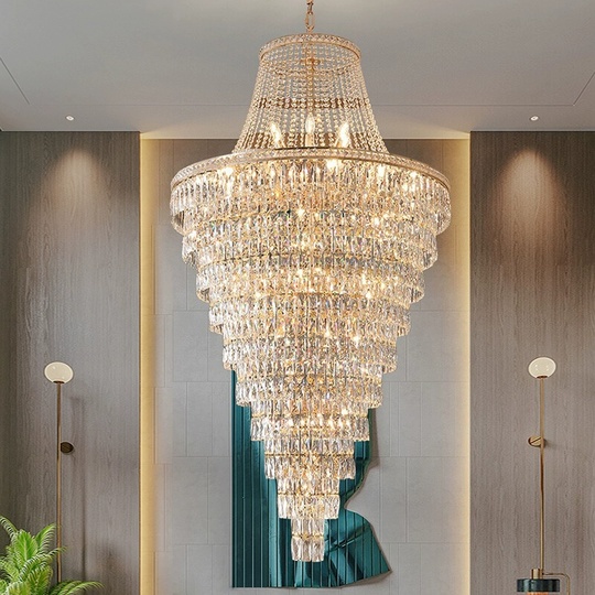 Люстра подвесная, золото, кристалл, VULCAN 80*130 металл, E14.