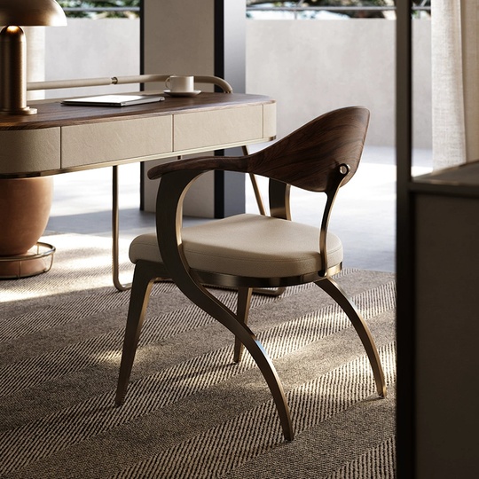 Обеденный стул люкс, кожа, 58*82*59 см, молочный