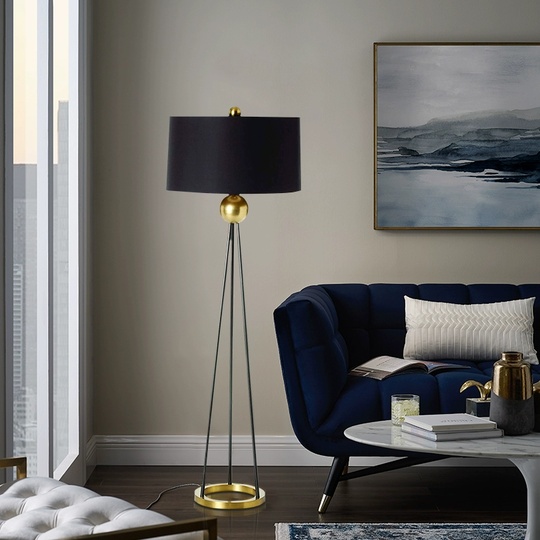 Напольный торшер, золото, Cooper 50*160, светодиодный, E27, металл