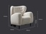 Кресло мягкое белого цвета ROSE, 89х81х87