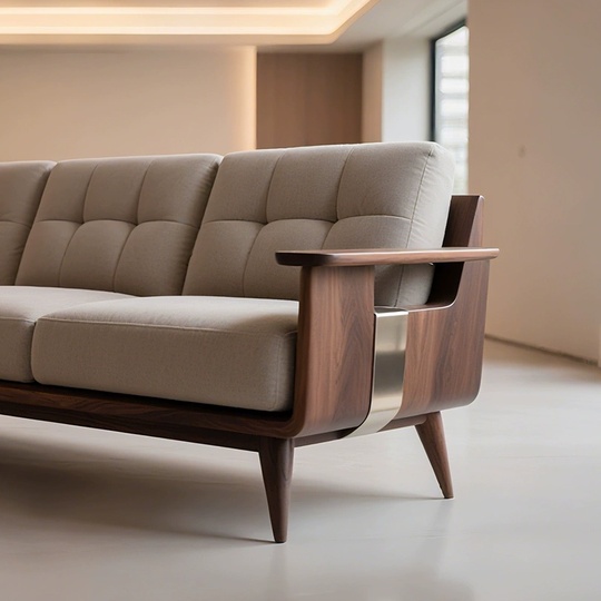 Прямой диван Kathleen темный орех, ткань, 220*85*80 см