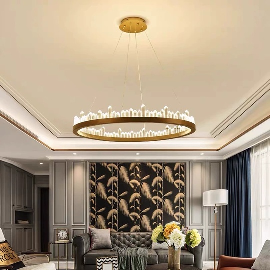 Люстра подвесная, золото, кристалл, LOUIS 120*11 металл, LED.