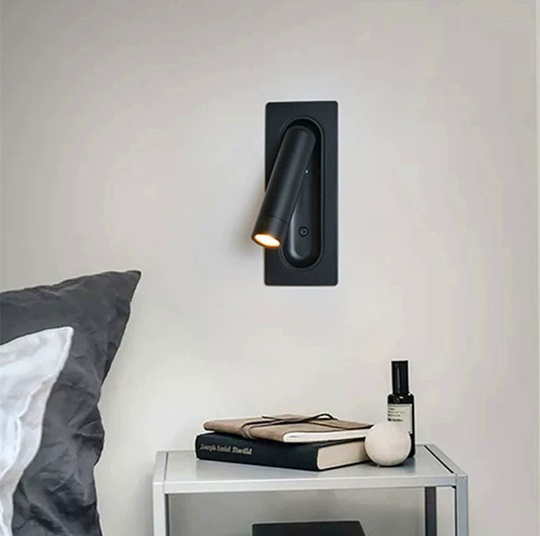 Настенный светильник EDGAR, Бра 7*17, черный, металл, LED.