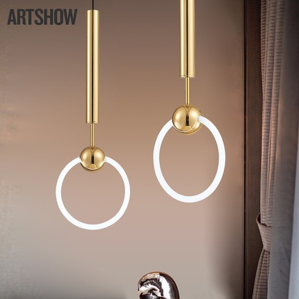 Подвесной светильник Nordic творческая личность кольцо ресторан свет современная минималистская спальня