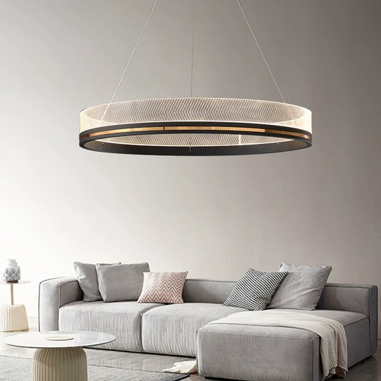 Люстра подвесная, черная, ПММА, MYLES BLACK 80*7, металл, LED