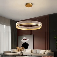 Люстра подвесная, золото, ПММА, MYLES GOLD 60*7, металл, LED