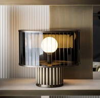 Настольная лампа LESLEY 30*31, дымчатое золото, смола, стекло