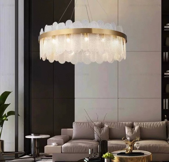 Люстра подвесная, медь, песочно-белый, стекло, DUYGU 40*27, металл, G9.