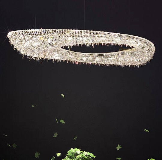 Люстра подвесная, серебро, хрусталь, ZOE 162*62*20 металл, G9.