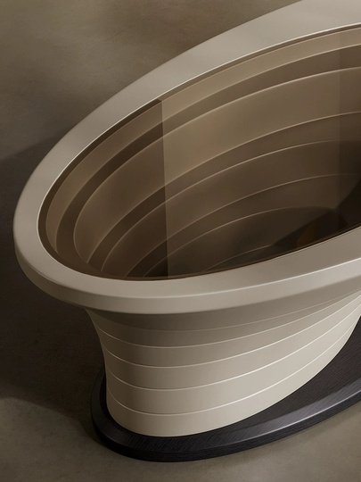 Журнальный стол Abyss, светлый, современный, овальный, 130х65х37 см, стеклянный для дома, офиса, гостиной.