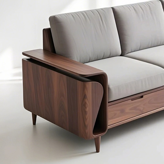 Прямой диван James темный орех, ткань, 230*85*80 см