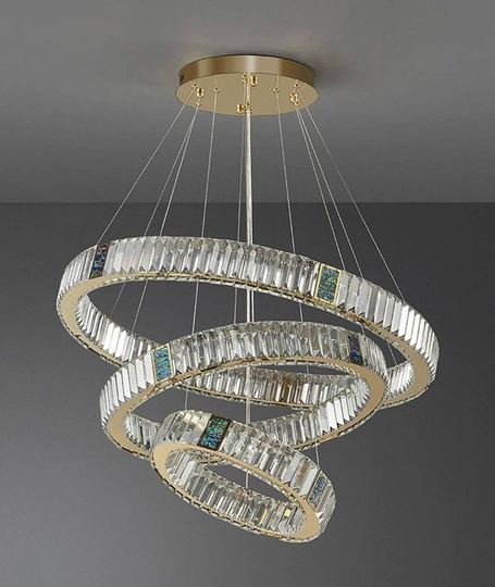 Люстра подвесная, золотой, хрусталь, AYSOY 60*80*100, металл, LED.