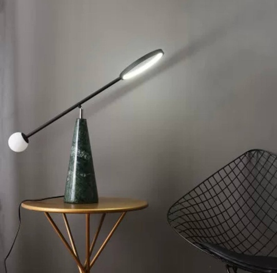 Настольная лампа LEO 55*64, мрамор, зеленый.