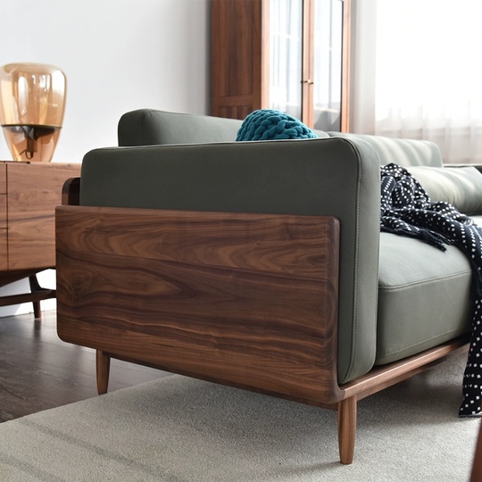 Прямой дива Robinson темный орех, ткань, 220*120*78 см