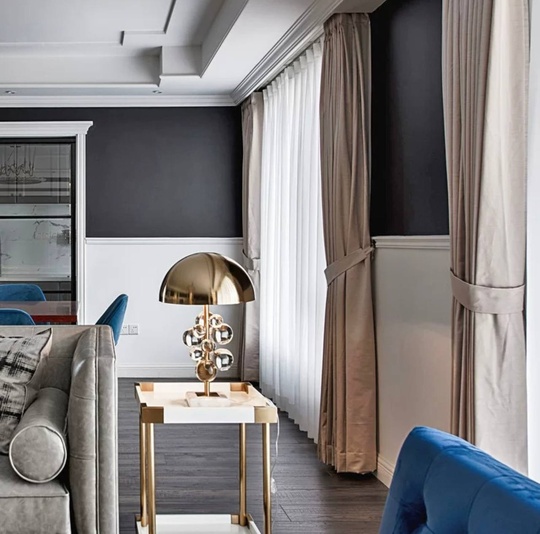 Настольная лампа SOSPESO 35*53, мрамор, кристалл, античная бронза