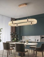 Люстра подвесная CAKIR 80*150  золотой, хрусталь, металл, LED.