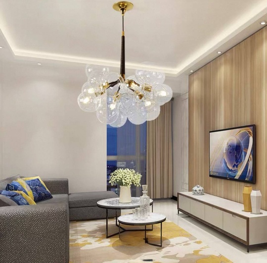 Люстра подвесная, черный, стекло, ABRAHAN 65*70, металл, Е27