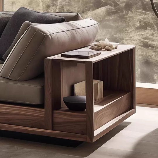 Прямой диван Alfred темный орех, ткань, 240*80*65 см