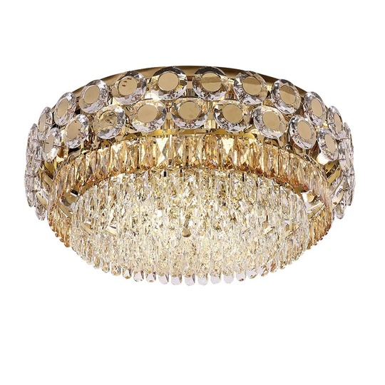 Потолочный светильник, медь, хрусталь, EMMA 100*28 металл, Е14.