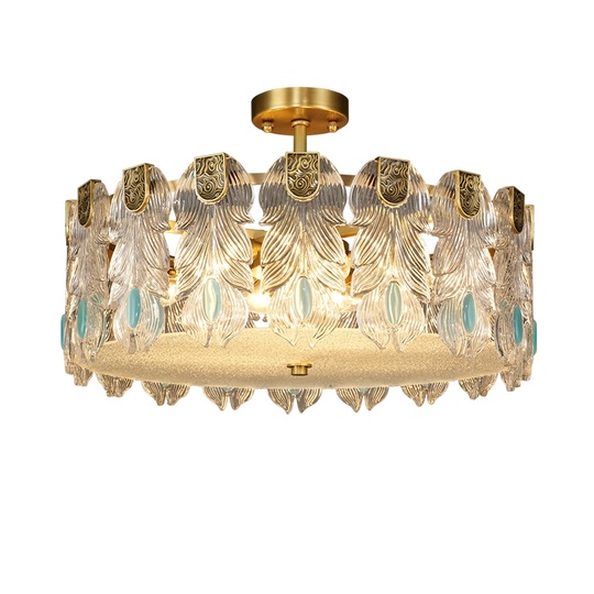 Потолочный светильник, золото, стекло, ARIELLE 45*23 металл, LED.