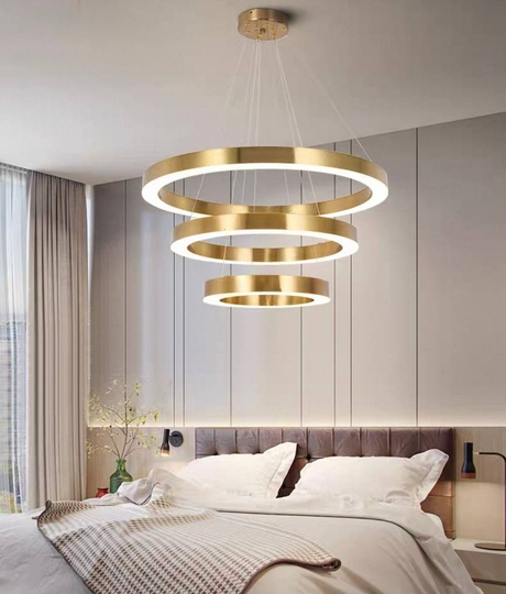 Люстра подвесная, медь, ПММА, HEZEL 60*80*100 металл, LED.