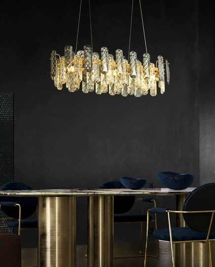 Люстра подвесная AKCA 100*22 дымчатый, стекло, металл, Е14.