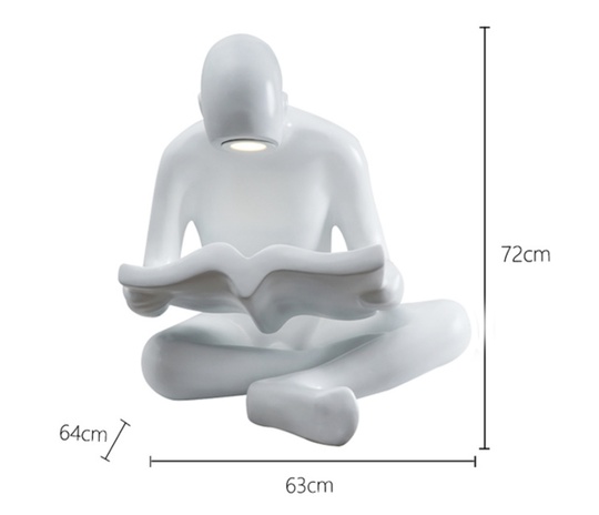 Торшер человек. Напольный светильник белый. Дизайнерский торшер Reader, LED, 7 Вт