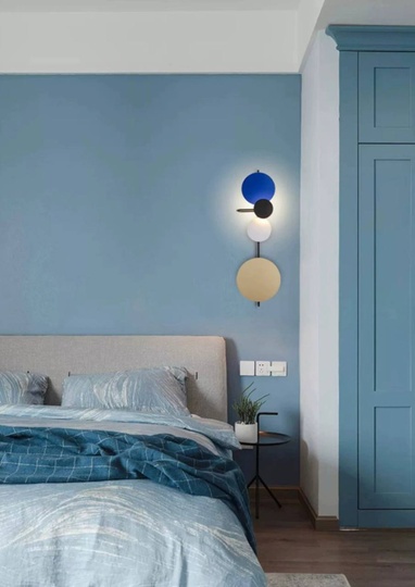 Настенный светильник, БРА HAKAN 36*98, синий, металл, LED.