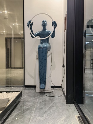 торшер голубой напольный Nordic Humanoid, светодиодный Led, стекловолокно