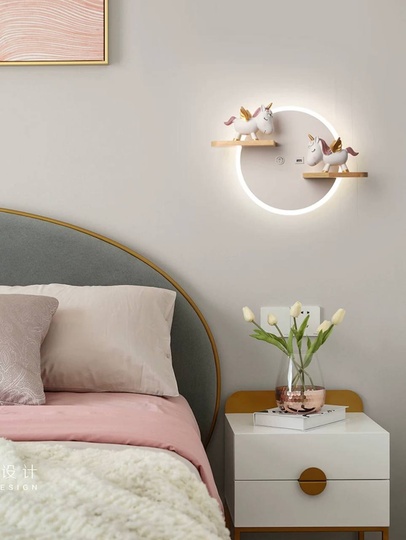 Настенный светильник, Бра, GABE 30*19, белый, дерево, металл, LED.