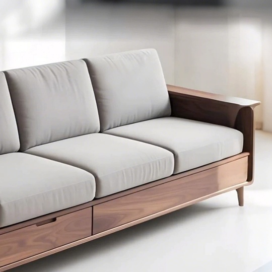 Прямой диван James темный орех, ткань, 230*85*80 см