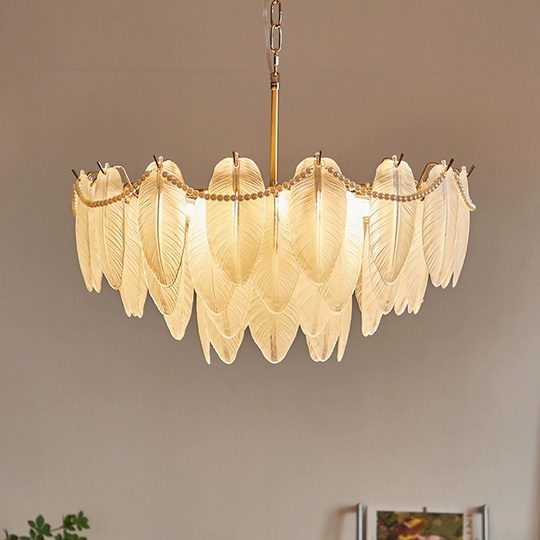 Люстра подвесная EZEL 60*30 золото, стекло, металл, Е14.