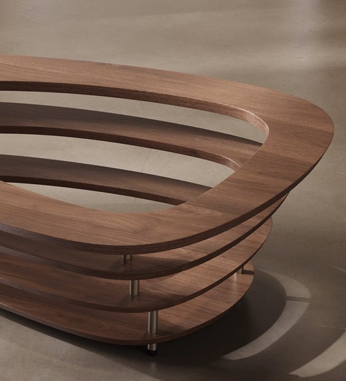 Итальянский дизайнерский журнальный стол Buteo, в средневековом стиле, 150х84х33 см