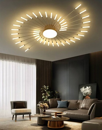 Люстра золотая Alventra, металл, 105*7 см, светодиодная, LED