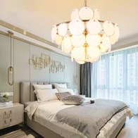 Люстра подвесная медная Aquorix, металл, стекло, трос 55 см, 100*55 см, Е14