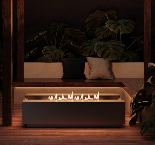 Живой камин, серый, Magic, 150*60*45 см, жидкостный