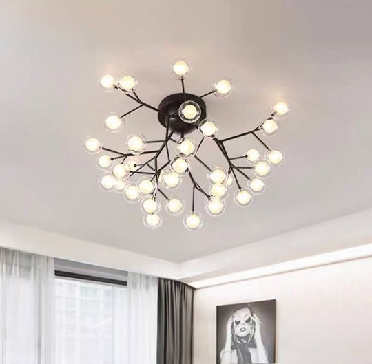 Люстра черная Elivor, металл, стекло, 90*59 см, G4