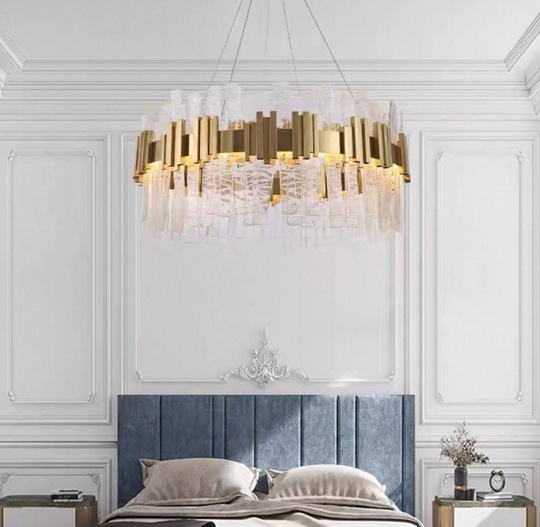 Люстра подвесная медная Aquionex, металл, 80*35 см, светодиодная, LED