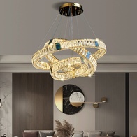 Люстра подвесная, золотой, хрусталь, AYSOY 80*100*120, металл, LED.