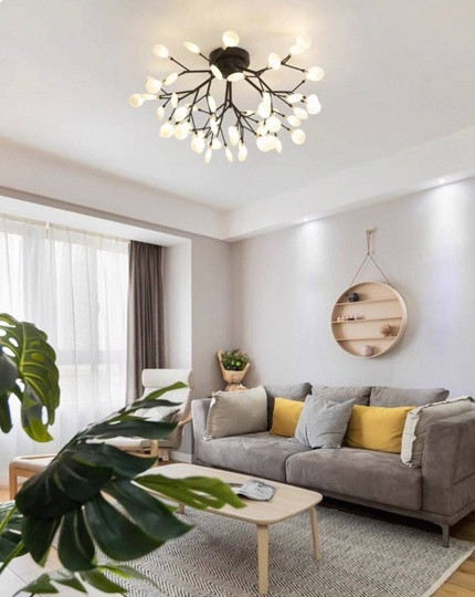 Люстра черная Avalure, металл, стекло 80**45 см, G4