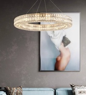 Люстра золотая Evlorm, металл, кристалл, 80*12 см, подвесная, Е14