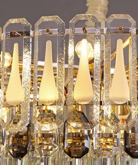 Люстра подвесная BEGUM 100*28 золото, стекло, металл, Е14.