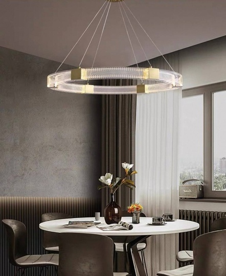 Люстра подвесная, медь, ПММА, SAMUEL 100*100, металл, LED