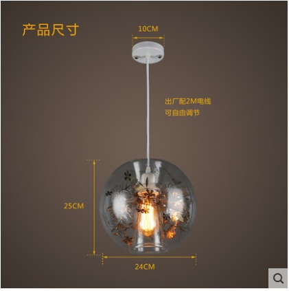 Дизайнерский светильник 24*25 см потолочный, E14, стекло, стекло, китай