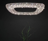 Люстра подвесная, серебро, хрусталь, SUSAN 60*60*22 металл, G9.