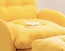 Кресло кровать желтое с пуфиком для ног, 73х85х105