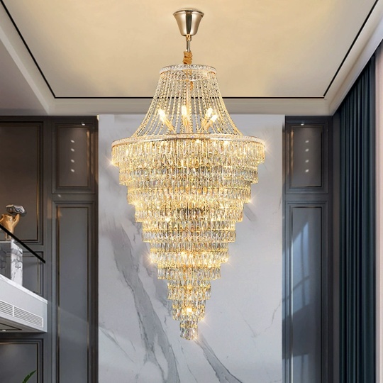 Люстра подвесная, золото, кристалл, VULCAN 55*100 металл, E14.