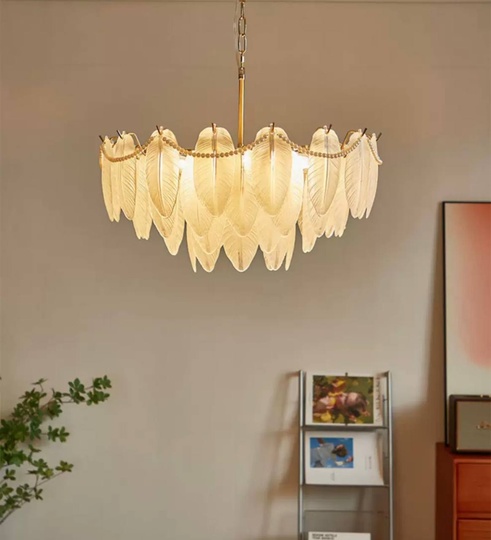 Люстра подвесная EZEL 50*30 золото, стекло, металл, Е14.