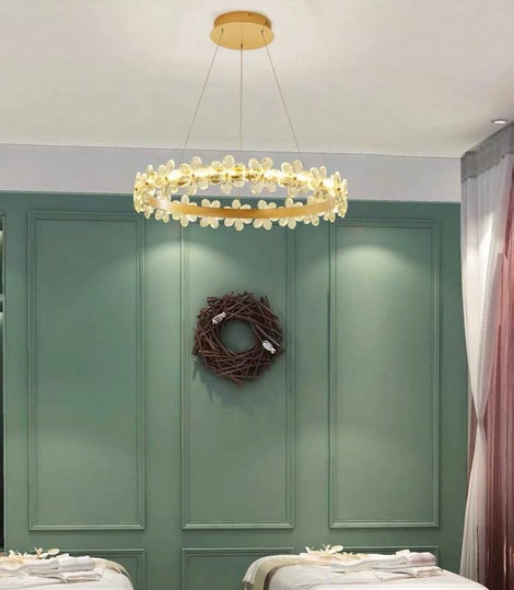 Люстра подвесная, золото, хрусталь, AXTON 40*120, металл, LED