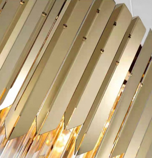 Люстра подвесная, медный, кристалл, DANA 90*32, металл, E14.